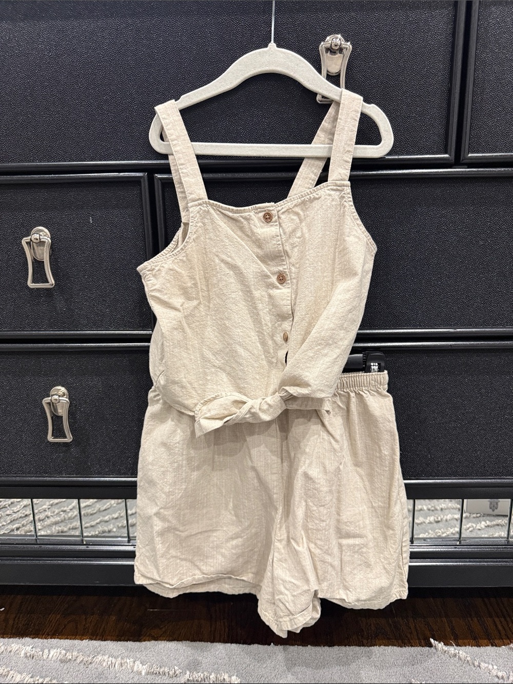 H&M Cream Linen-Style Kids Romper Set